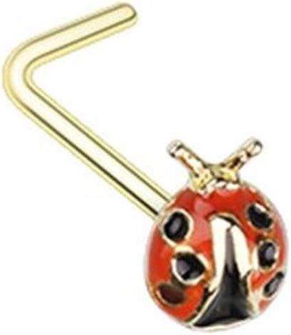 حلقة الأنف الفولاذية الجراحية على شكل حرف L من Freedom Fashion Dainty Ladybug 316L in Kuwait