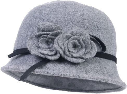Ruphedy Women Wool Felt Bucket Hat Winter Church Dress Cloche Hats 1920s 50s in Saudi Arabia