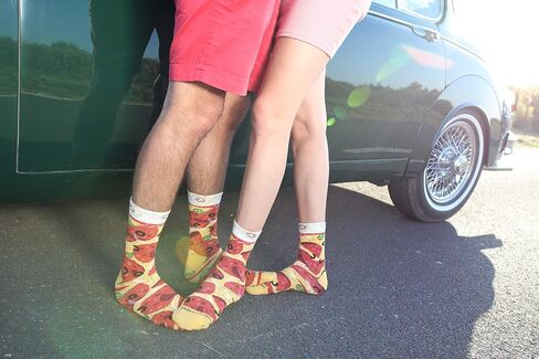 Rainbow Socks - Pizza Slice Box Socks - Pepperoni 1 pair Cotton Socks Made In Europe Unisex Funny Gift! in Saudi Arabia