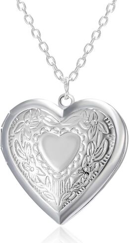Heart Pendant Necklace for Womens Sterling Silver Locket Necklaces for Mom Birthday Gift Ideas Daughter Niece Graduation Gifts for Her Girlfriend Wife Christmas Gifts for Best Friend Photo Necklace in Saudi Arabia