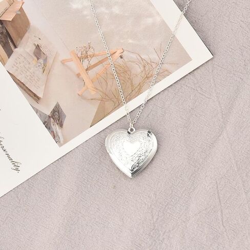 Heart Pendant Necklace for Womens Sterling Silver Locket Necklaces for Mom Birthday Gift Ideas Daughter Niece Graduation Gifts for Her Girlfriend Wife Christmas Gifts for Best Friend Photo Necklace in Saudi Arabia