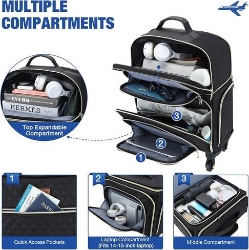 شنطة سفر سوفت سايد قابلة للتوسيع مع 4 عجلات دوارة خفيفة الوزن للرجال والنساء من ليكينشي in Kuwait