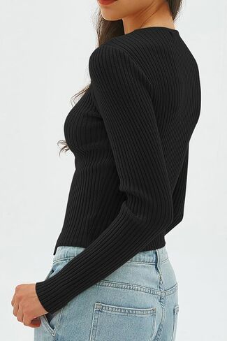 CHYRII Womens Sexy Fall Fashion Cutout Tops Ribbed Knit Winter Pullover Sweater Going Out Crop Tops in Saudi Arabia