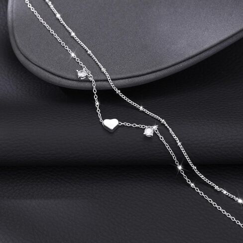 Picuzzy Silver Anklets for Women, Waterproof Sterling Silver Layer Anklet Dainty Beach Bling Ankle Bracelets for Women Fashion Summer Foot Jewelry Gift for Women Teen Girls in Saudi Arabia