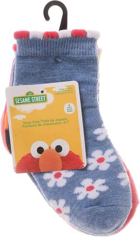 Sesame Street girls Sesame Street Quarter Socks, Chambray Heather (6 Pack), X-Small US in Saudi Arabia