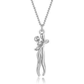 Hug Necklace, Couples Necklace for Him and Her, the Tale of Two Lovers Necklace Jewelry Pendant Necklace, Affectionate Hug Necklace Couple for Women Men