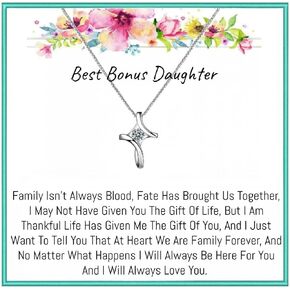 Bonus Daughter gifts, Step Daughter Birthday necklaces, Step Daughter gift from stepmom and stepdad, Step daughter jewelry, for Step Daughter Christmas