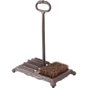Sungmor Heavy Duty Cast Iron Shoe Scraper Brush, Vintage Rustic Brown Boot Scraper Brush with Handle, Farmhouse Garden Outdoor Boots Mud Cleaner, Shoe Brush Scrubber for Front Door Entrance in Saudi Arabia