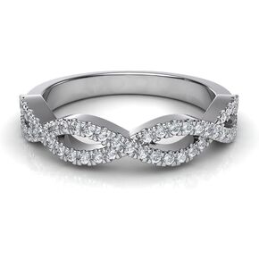 خاتم زفاف بريفيلي 18 قيراط مطلي بالذهب الأبيض 925 من الفضة الإسترليني 0.50 قيراط إنفينيتي مقلد بالماس مويسانيتي للنساء in Kuwait