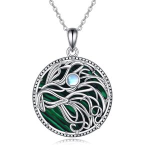 AXELUNA Moon Sun Star Necklace 925 Sterling Silver Abalone Shell Moon and Sun Pendant Necklace for Women Girls in Kuwait