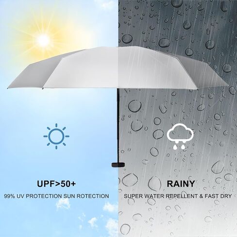 LEAGERA Mini Umbrella For Purse - UPF 50+ UV Blocker Sun Protection Umbrella, Small Micro Travel Parasol Design for Women in Kuwait