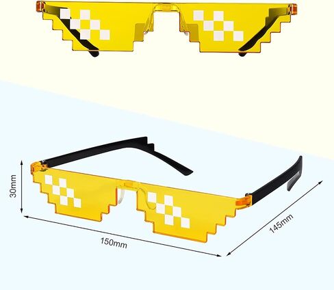 JINTOU 4 Pairs Pixel Sunglasses, Funny Sunglasses Mosaic glasses Thug Mulity-Color Plastic Cool Photo Props Party Accessories for Boys and Girls Adults, Pink in Saudi Arabia