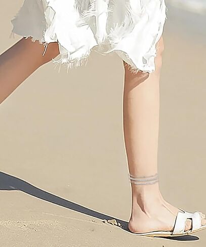 LOAYHOAY 18 قطعة الخلخال خاتم اصبع القدم للنساء الفتيات حجر الراين أساور الكاحل زهرة ورقة القلب مفتوح قابل للتعديل خواتم اصبع القدم الشاطئ مجوهرات القدم in Kuwait