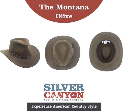 قبعة رعاة البقر من الصوف القابل للسحق على الطراز الغربي مونتانا من سيلفر كانيون in Kuwait