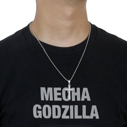 VI-FA Men's Cross Necklace Stainless Steel Jewelry Necklace with Cubic Zirconia Women Diamond Cross Crucifix Pendant with 22 Inches Box Chain in Kuwait