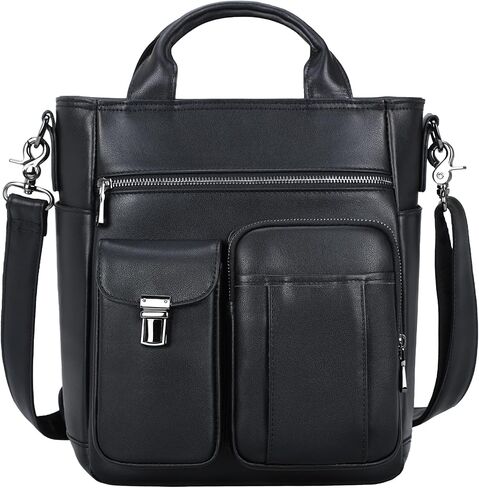 TIDING Genuine Leather Shoulder Bag for Men Large Crossbody Bag Work Business Messenger Bag Man Purse Fits 11 Inch Tablet in Saudi Arabia