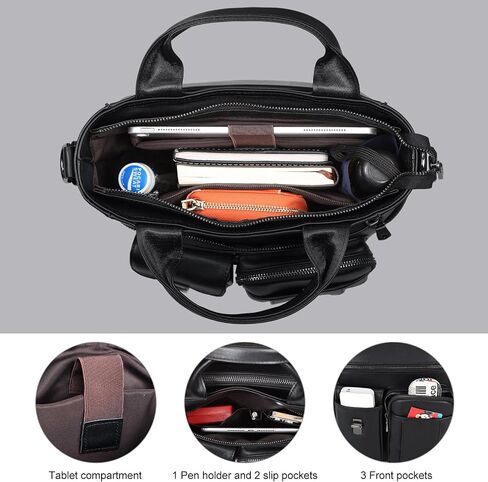 TIDING Genuine Leather Shoulder Bag for Men Large Crossbody Bag Work Business Messenger Bag Man Purse Fits 11 Inch Tablet in Saudi Arabia