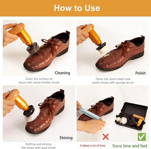 75W Power Electric Shoe Polisher, Adjustable 6 Speed Electric Polisher, Perfect for Leather Shoes and Sneakers, 3 Brush Heads,Time-Saving Solution for Shoe Cleaning in Saudi Arabia