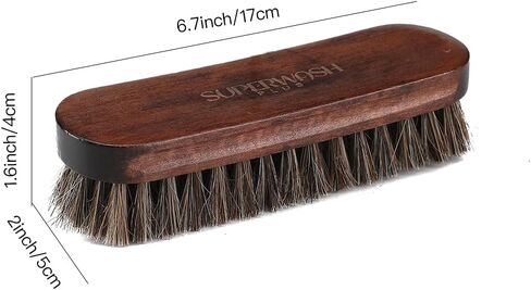 Horsehair Shoes Shine Brush, Soft Horse Hair Bristles Leather Clean & Care Brushes with Comfortable Grip for Shoes, Boots, Coats and Bags - 2 Pack in Saudi Arabia