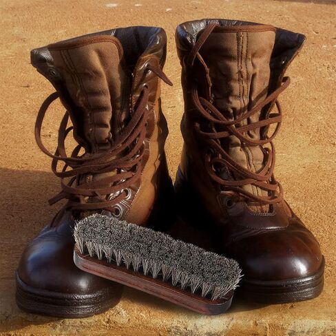 Horsehair Shoes Shine Brush, Soft Horse Hair Bristles Leather Clean & Care Brushes with Comfortable Grip for Shoes, Boots, Coats and Bags - 2 Pack in Saudi Arabia
