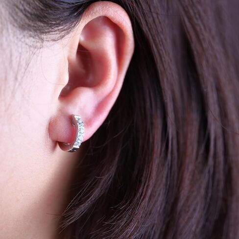 Limerencia Hypoallergenic Implant Grade Titanium G23 Huggie Hoop Earrings, 5A Cubic Zirconia Pure Titanium Hoops for Women Girls Sensitive Ears in Saudi Arabia