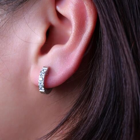 Limerencia Hypoallergenic Implant Grade Titanium G23 Huggie Hoop Earrings, 5A Cubic Zirconia Pure Titanium Hoops for Women Girls Sensitive Ears in Saudi Arabia