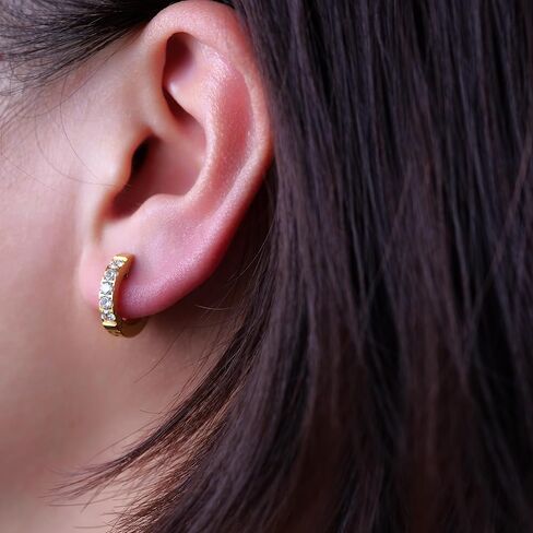 Limerencia Hypoallergenic Implant Grade Titanium G23 Huggie Hoop Earrings, 5A Cubic Zirconia Pure Titanium Hoops for Women Girls Sensitive Ears in Saudi Arabia