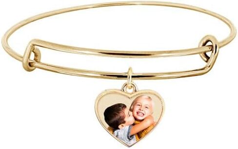 PicturesOnGold.com Expandable - Photo Charm Heart Expandable Bracelet in Saudi Arabia