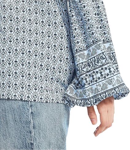 Nautica Women's Sustainably Crafted Printed Split-Neck Top in Saudi Arabia