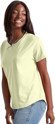 Hanes Originals Oversized T-Shirt, Cotton Crewneck Tee for Women, Curved Hem, Plus in Saudi Arabia