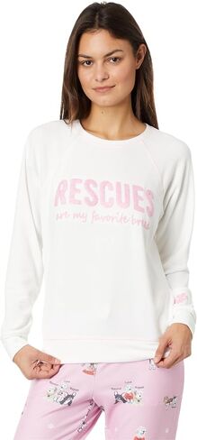 PJ Salvage Women's Loungewear Rescues are My Favorite Breed Long Sleeve Top in Saudi Arabia