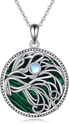 AXELUNA Moon Sun Star Necklace 925 Sterling Silver Abalone Shell Moon and Sun Pendant Necklace for Women Girls in Kuwait