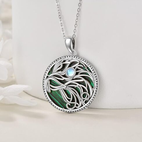 AXELUNA Moon Sun Star Necklace 925 Sterling Silver Abalone Shell Moon and Sun Pendant Necklace for Women Girls in Kuwait