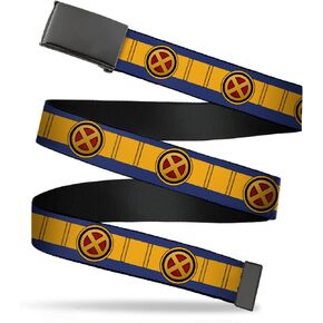 Belt Plain Clamp Buckle X Men Cyclops Utility Strap Blue Gold Black Red 1.0 Inch Wide Youth up to Size 20, X-men Cyclops, 1.0" Wide - Fits up to Kids Pant 20 in Kuwait