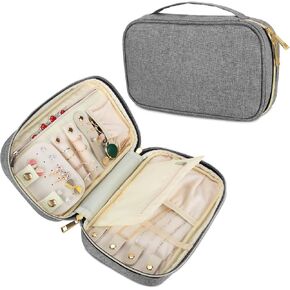 Teamoy Travel Jewelry Organizer Case, Jewelry Storage Bag for Necklaces, Earrings, Bracelets, Rings, Brooches and More, Medium