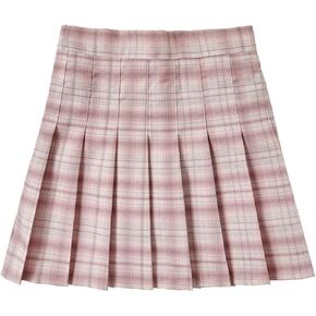 Pleated Mini Skirt High Waisted Tennis Skirts Skorts for Women Girls School Uniform Dress Cheer Skirt with Shorts,2T-4XL