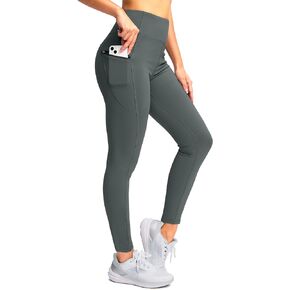SANTINY Women's Fleece Lined Winter Leggings Water Resistant High Waisted Thermal Hiking Running Warm Pants Women Pockets