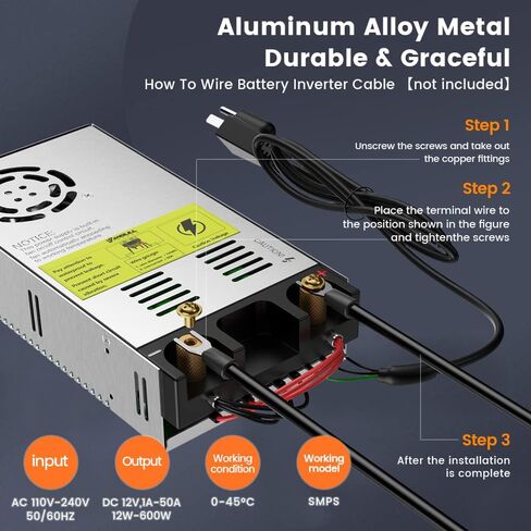 Anbull SMPS 110V AC to 12V DC Converter Power Supply Adapter Switch Transformer Max 50A 600W in Saudi Arabia