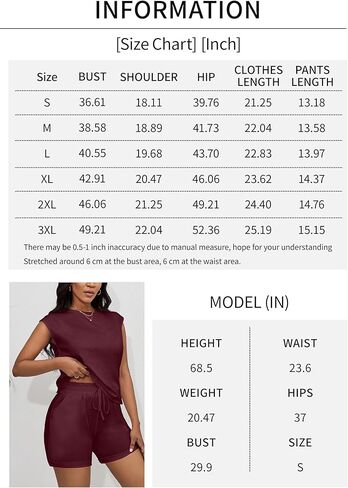 CLOCOR ملابس نسائية مكونة من قطعتين بدلة رياضية بياقة دائرية بدون أكمام بدلة رياضية عالية الخصر برباط مجموعة تي شيرتات قصيرة للأطفال مع جيوب in Kuwait
