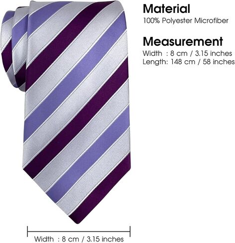 Retreez Three-Colour Stripe Woven Microfiber Men's Tie Necktie in Saudi Arabia