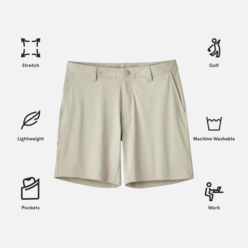 Rhone Commuter 7" Mens Shorts, Stretch Fabric Golf Shorts for Men, Flat-Front Mens Khaki Shorts, Wrinkle Resistant in Saudi Arabia