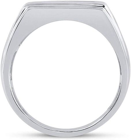 Jewels By Lux Solid 10k White Gold Mens Round Diamond Flat Top Wedding Band Ring 1 Cttw in Saudi Arabia