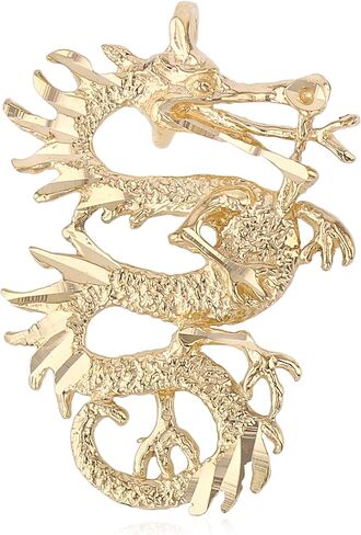 Ioka - 14K Yellow Gold Dragon Charm Small Pendant For Necklace or Chain in Saudi Arabia