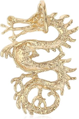 Ioka - 14K Yellow Gold Dragon Charm Small Pendant For Necklace or Chain in Saudi Arabia