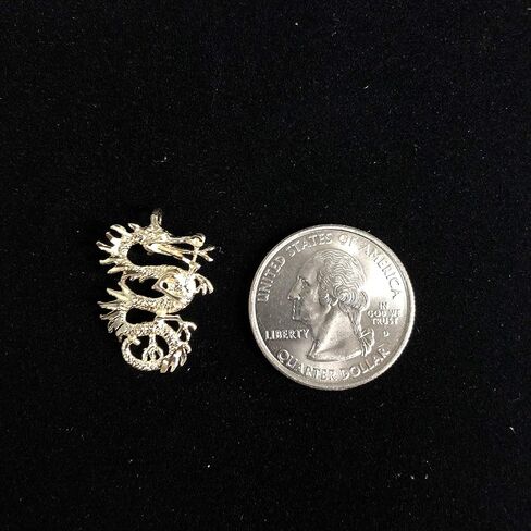 Ioka - 14K Yellow Gold Dragon Charm Small Pendant For Necklace or Chain in Saudi Arabia