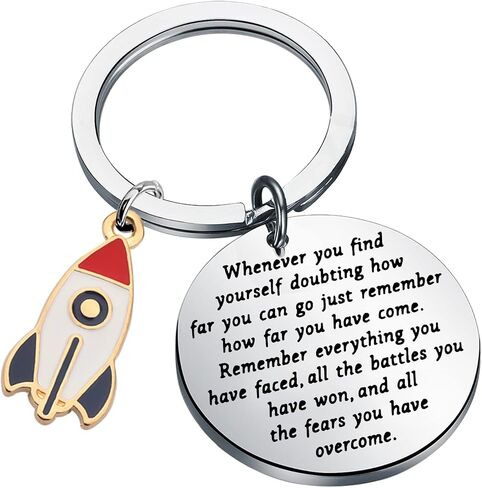 TIIMG Rocket Inspirational Quote Keychain Astronomy Gift Rocket Space Ship Jewelry Sci-Fi Gift in Saudi Arabia