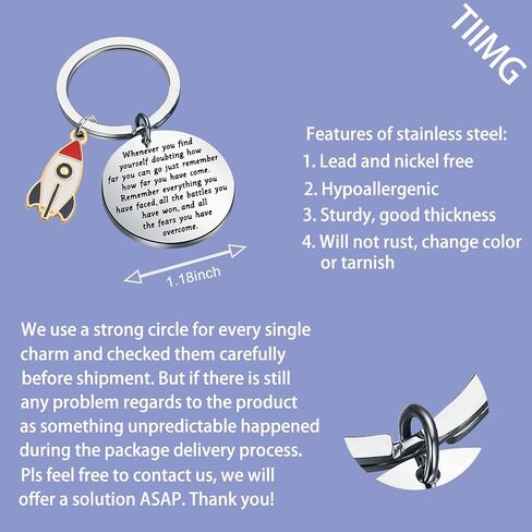 TIIMG Rocket Inspirational Quote Keychain Astronomy Gift Rocket Space Ship Jewelry Sci-Fi Gift in Saudi Arabia