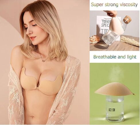 Strapless Sticky Bra Invisible Lift up Adhesive Push up Bra Backless Bra for Womens 2 Pairs Reusable in Saudi Arabia