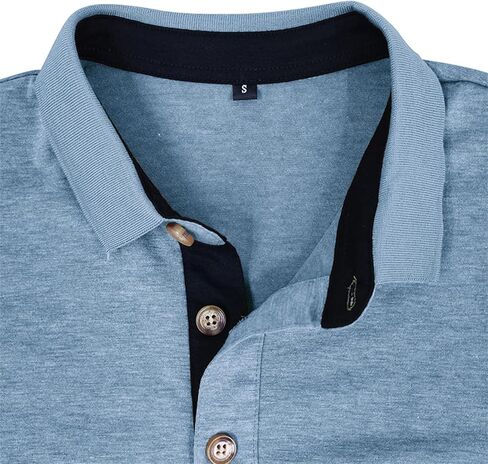 PICKLION Mens Long Sleeve Polo Shirts Casual Moisture Wicking Golf Polo Shirts with Pocket in Saudi Arabia
