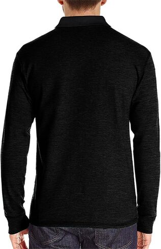 PICKLION Mens Long Sleeve Polo Shirts Casual Moisture Wicking Golf Polo Shirts with Pocket in Saudi Arabia